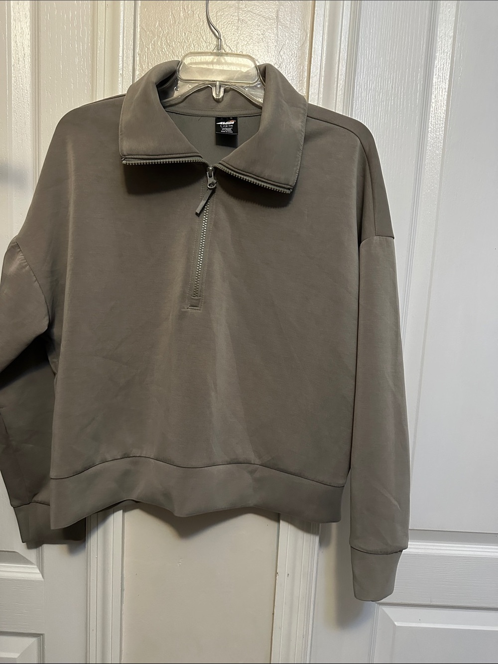 Avia Men’s Zip-Up Pullover Sweater in Taupe